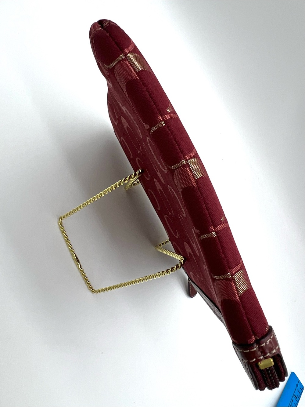 Coach Burgundy Signature Jacquard Padded iPad Tablet Sleeve - Picture 5 of 13